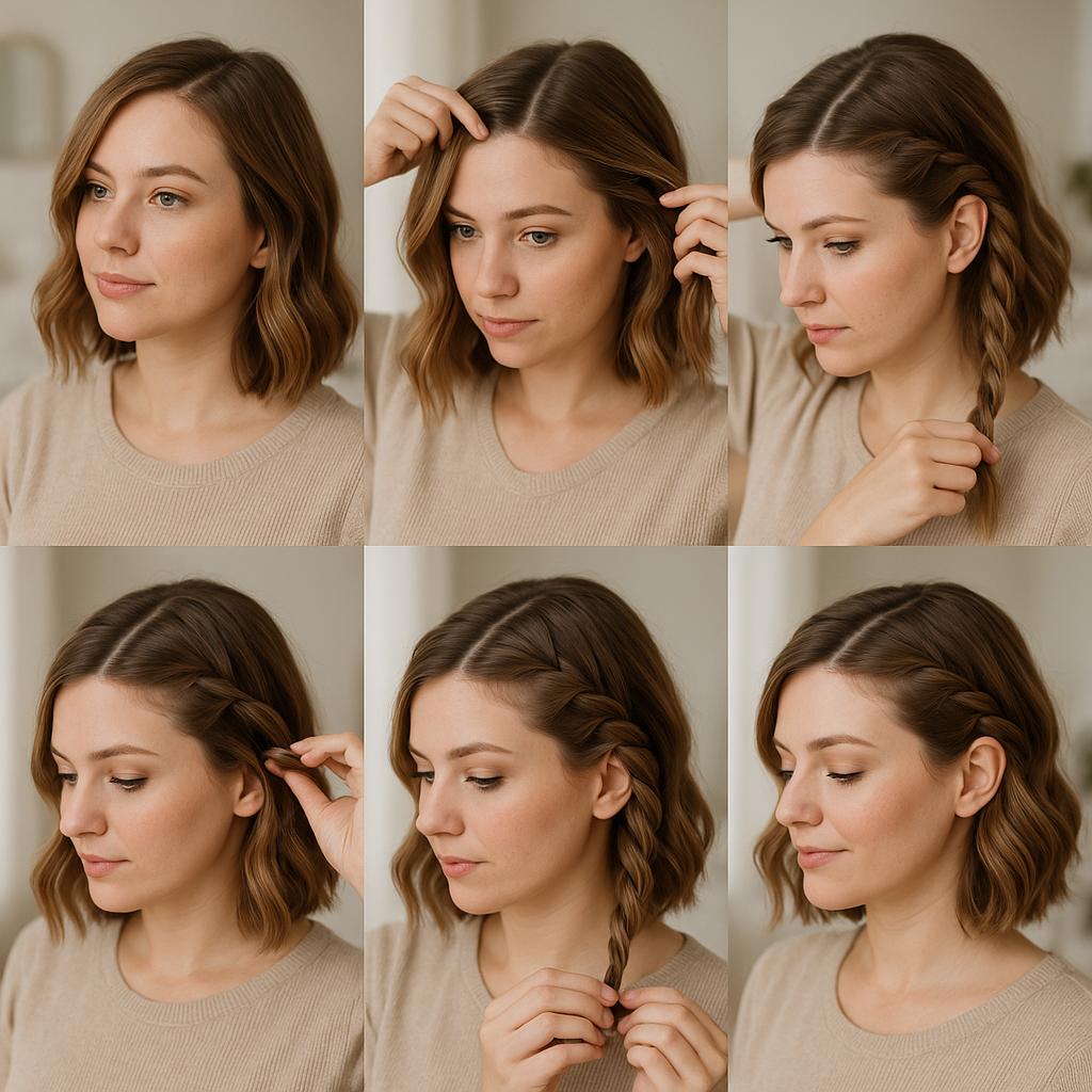 Trenza de lado con ondas suaves