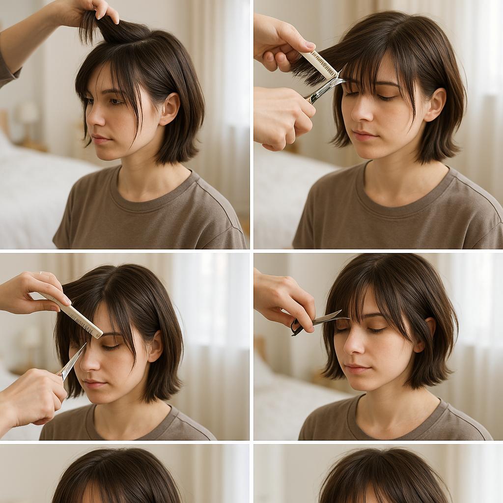 Bob corto con flequillo desfilado