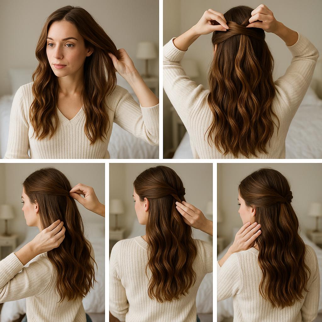 Semi recogido con ondas naturales