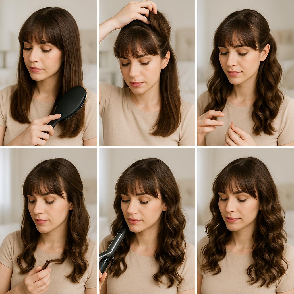 Flequillo y rizos sueltos