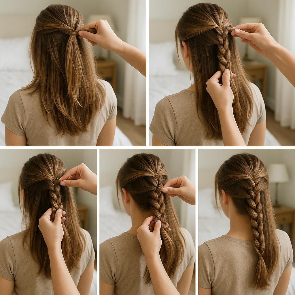 Media cola con trenza de raíz