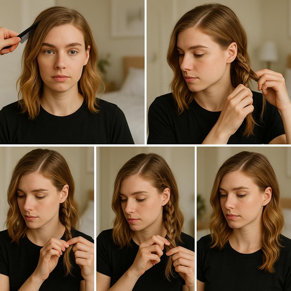 Trenza de lado con ondas suaves
