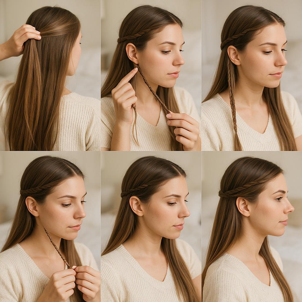 Semi recogido con trenzas finas