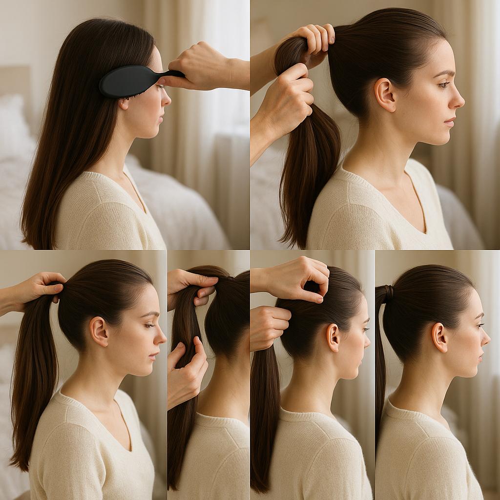 Coleta alta con elegancia minimalista