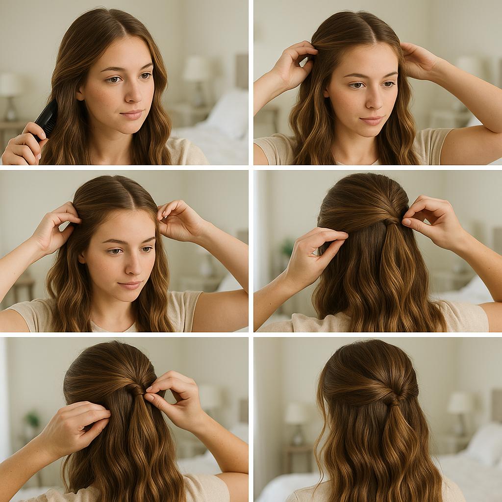 Semi recogido con ondas naturales