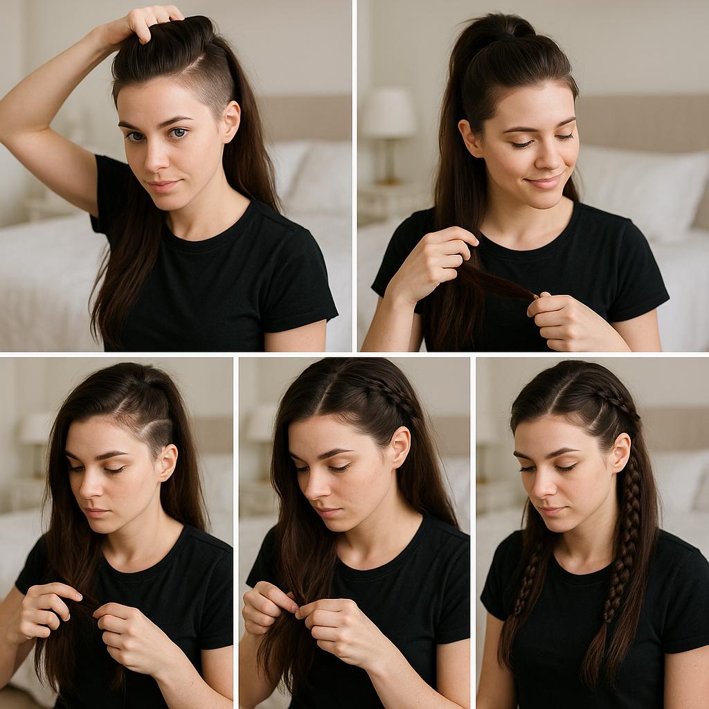 Semi recogido con trenzas laterales