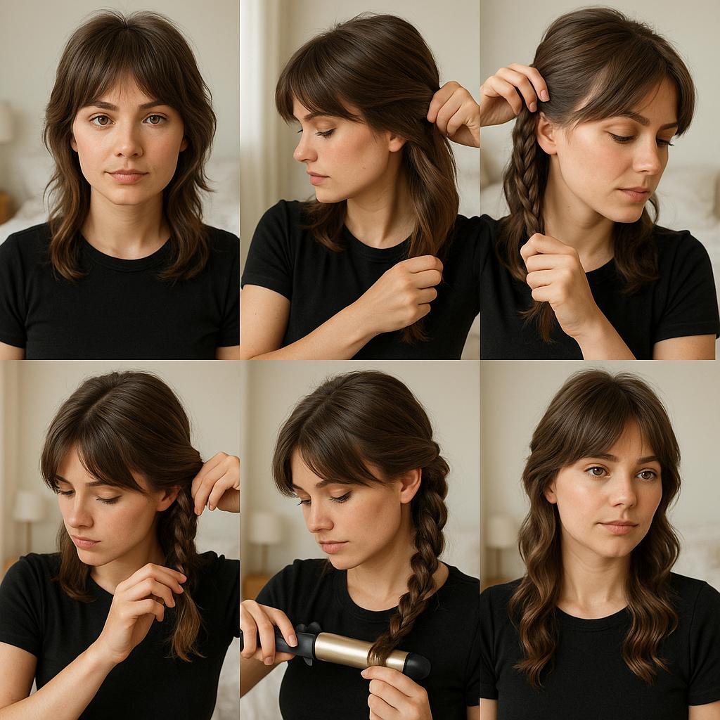 Trenza de lado con ondas suaves