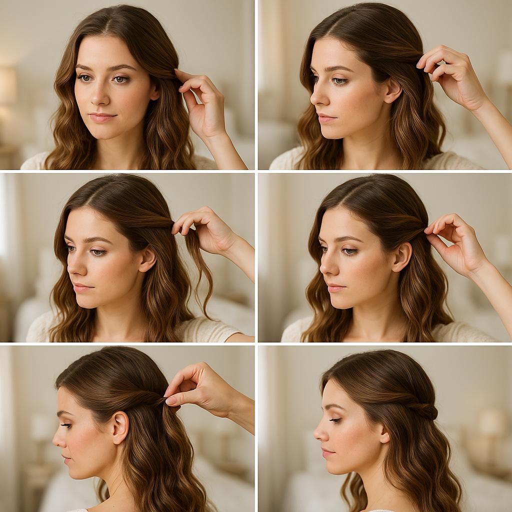 Semi recogido con ondas naturales