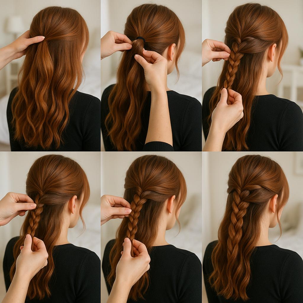 Media coleta con trenza enredada