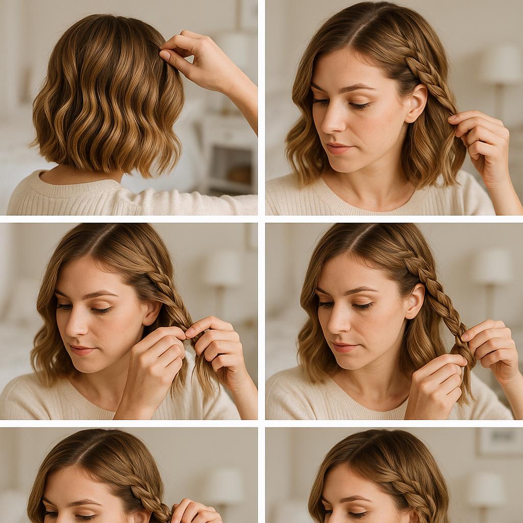 Trenza de lado con ondas suaves
