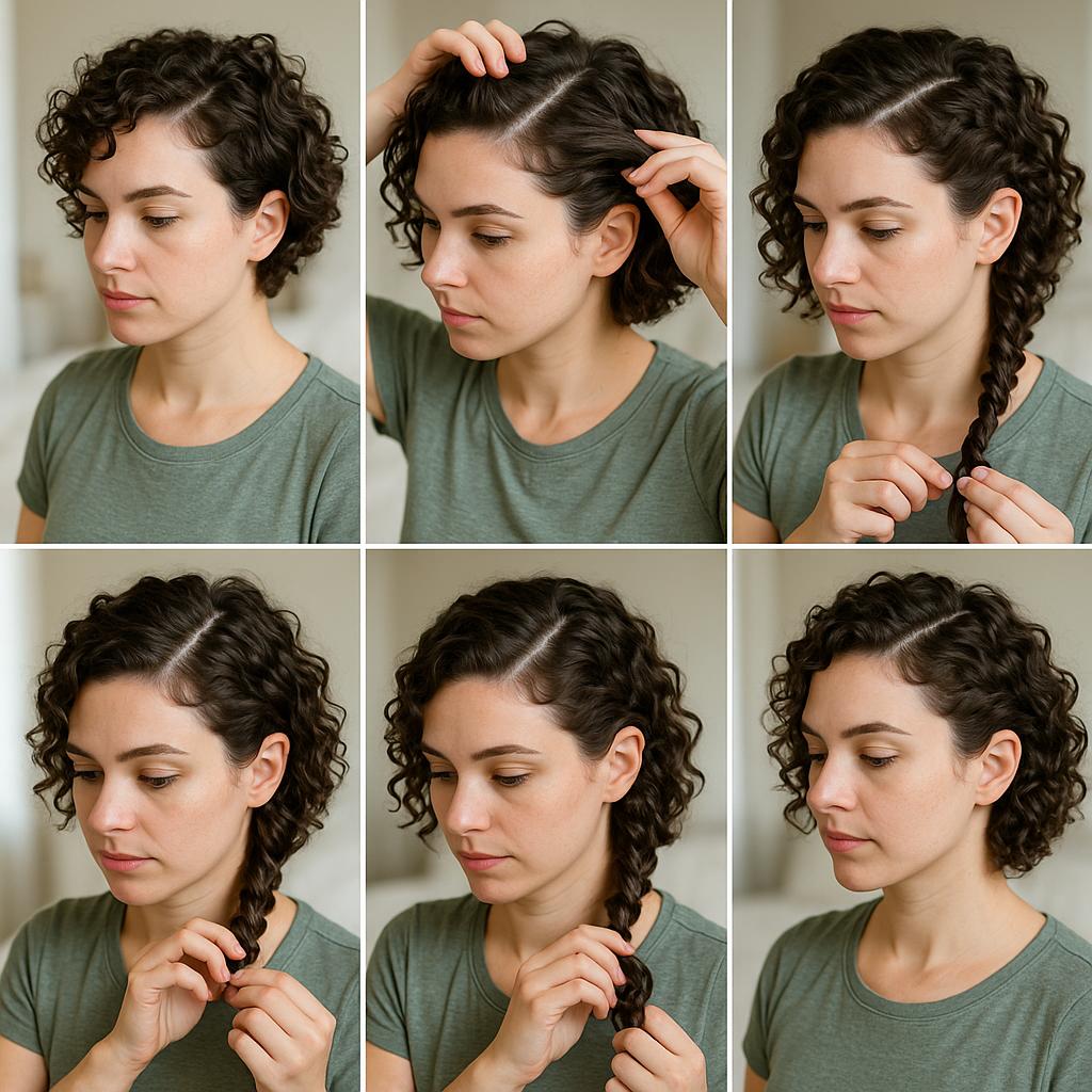 Trenza lateral con rizos definidos
