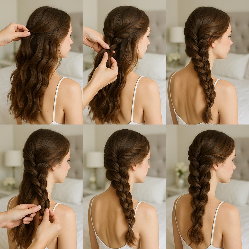 Trenza de lado con ondas naturales