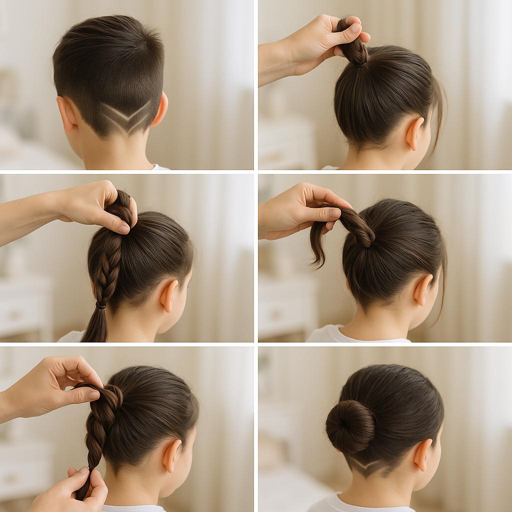 Moño bajo con detalles grabados