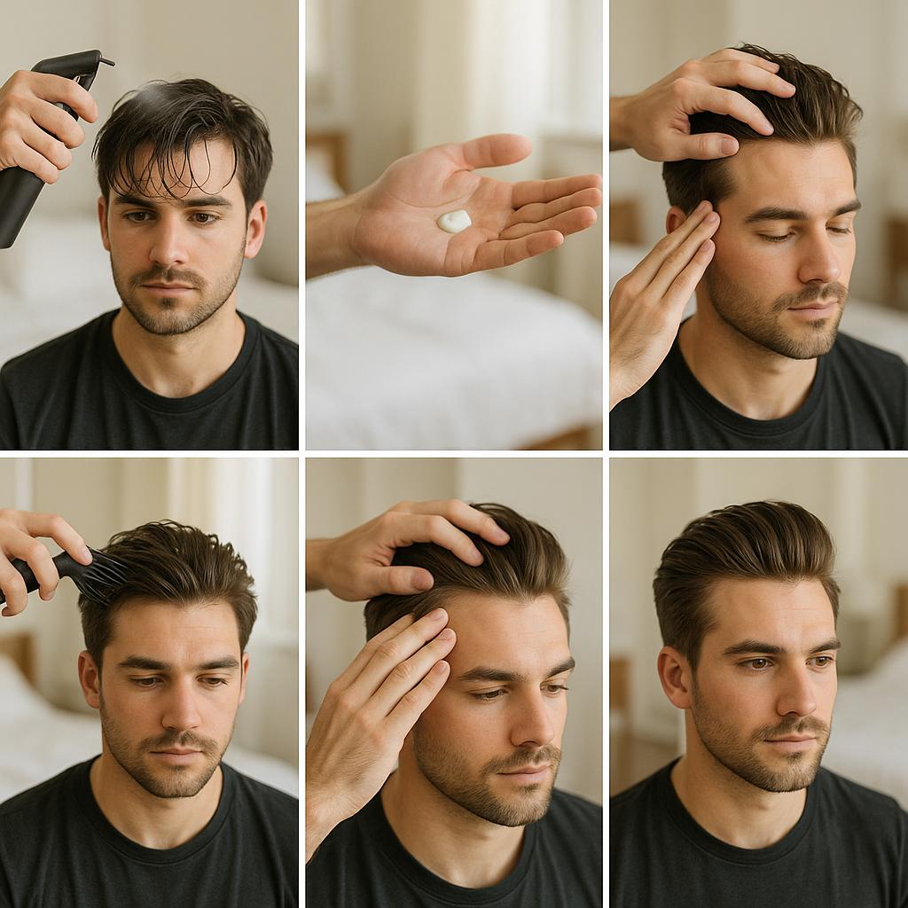 Peinado slick back con volumen