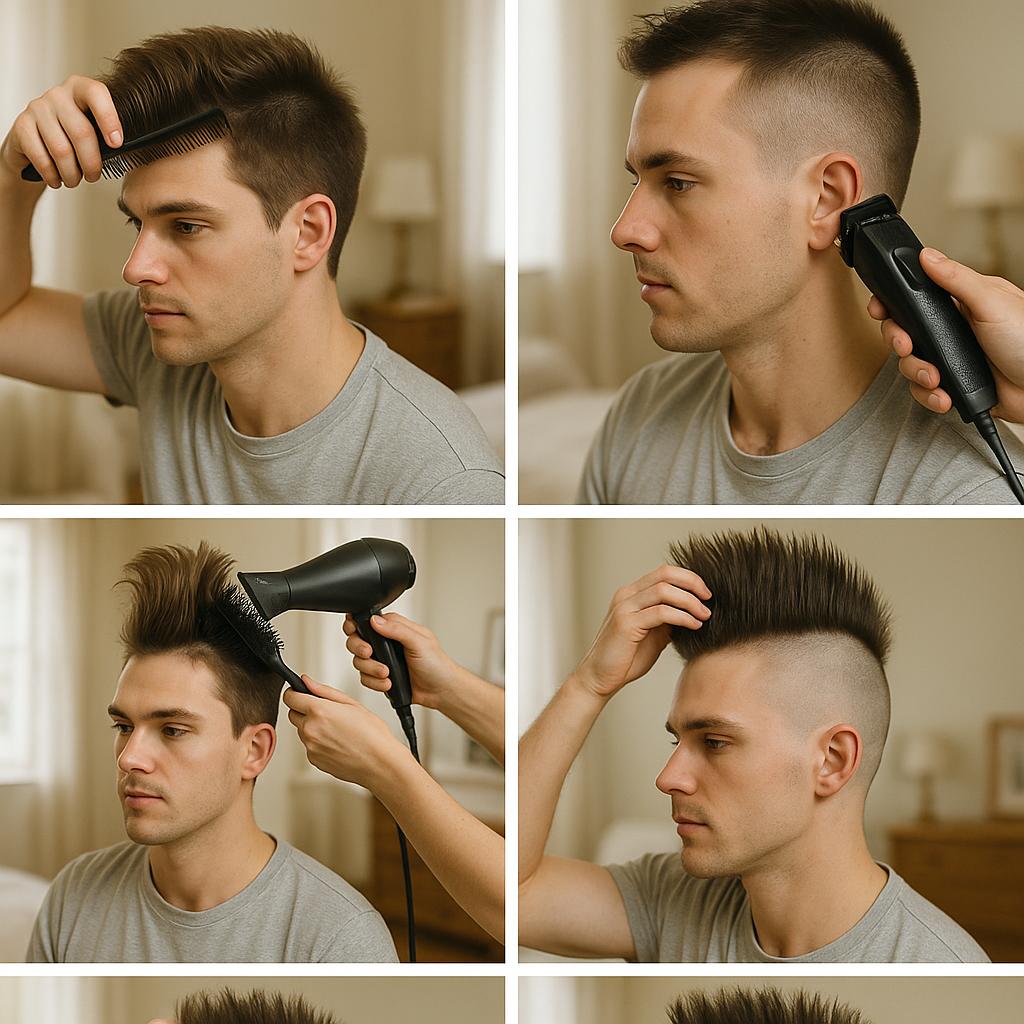 Mohicano clásico con lados rapados