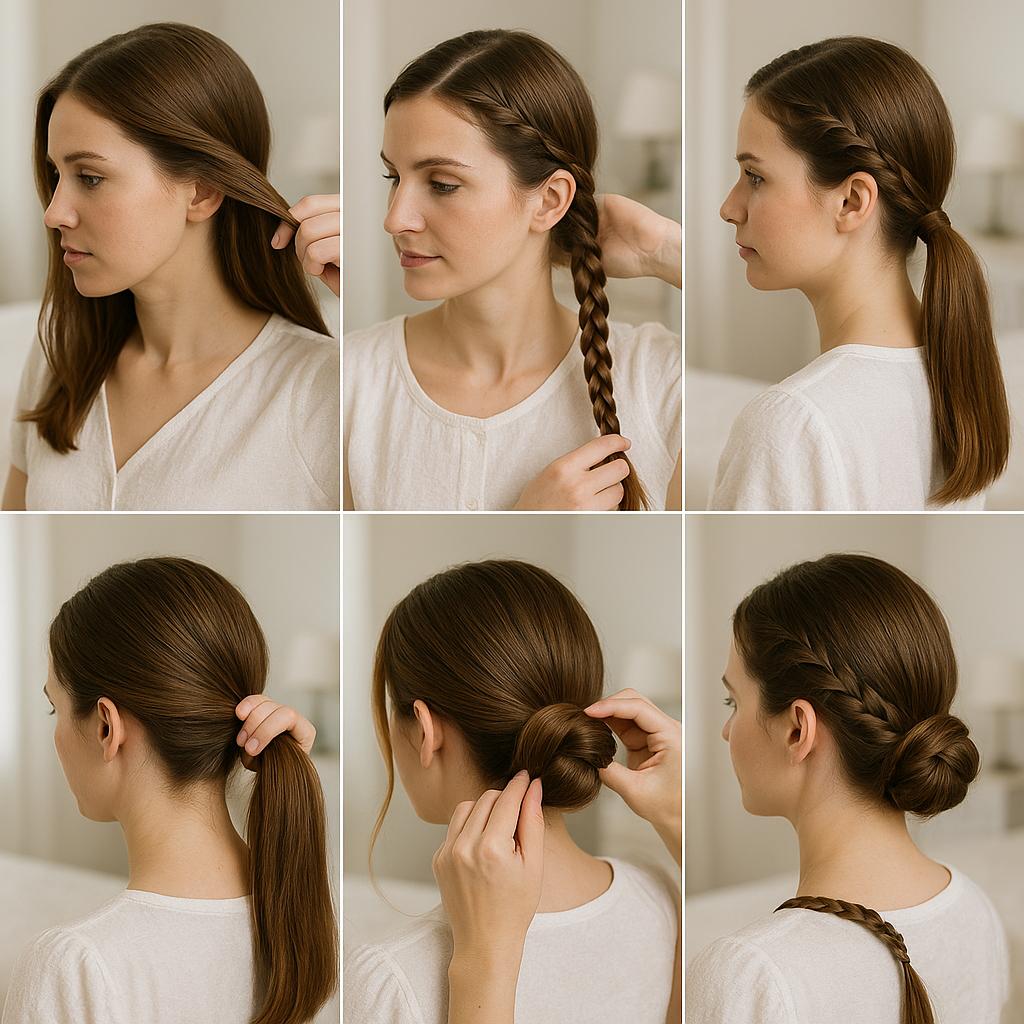 Moño bajo con trenza lateral