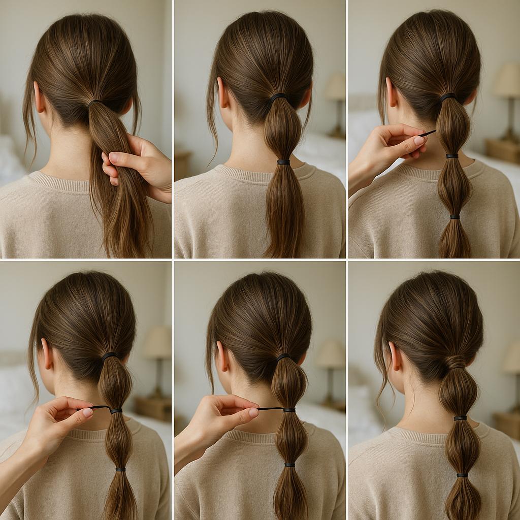 Coleta burbuja con mechones sueltos