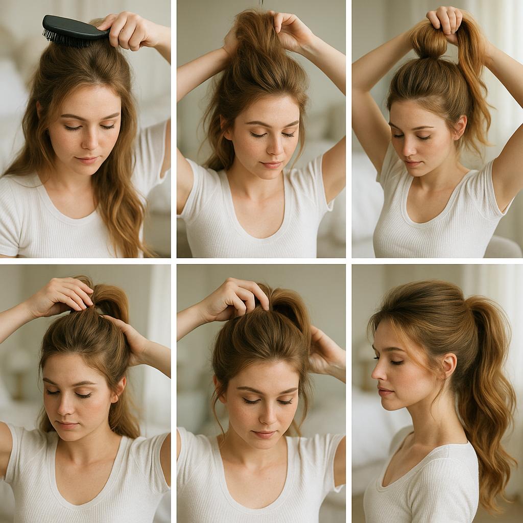 Coleta alta con volumen y movimiento