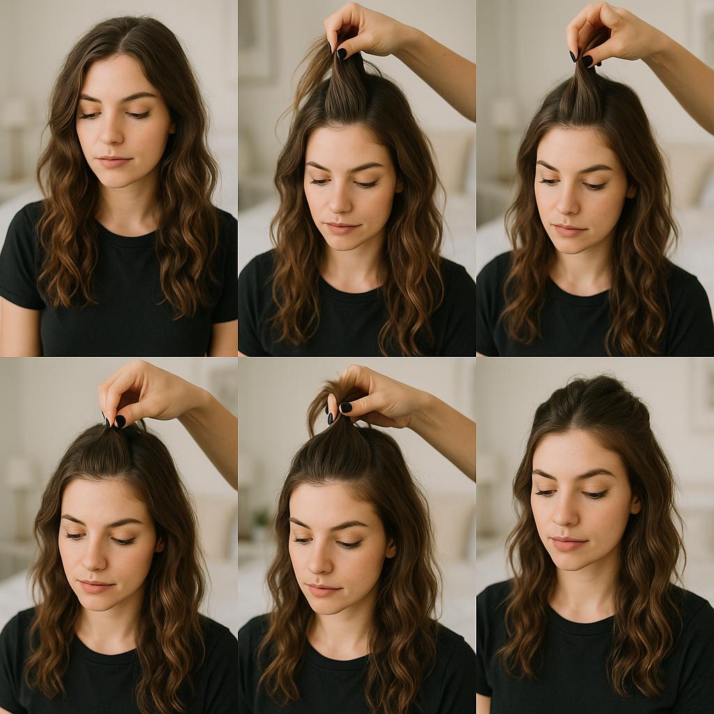 Semi recogido con ondas naturales