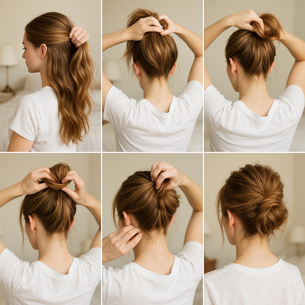 Moño despeinado con textura