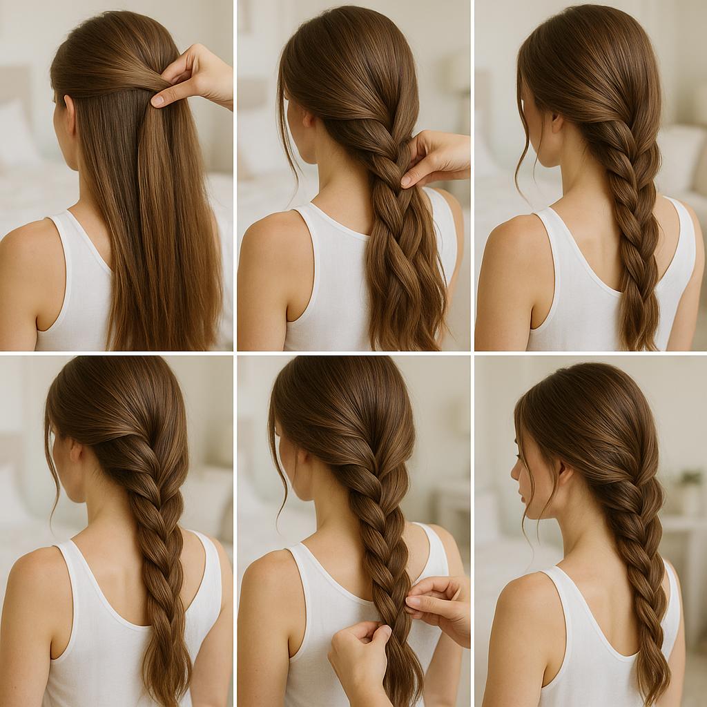 Trenza lateral con mechones sueltos