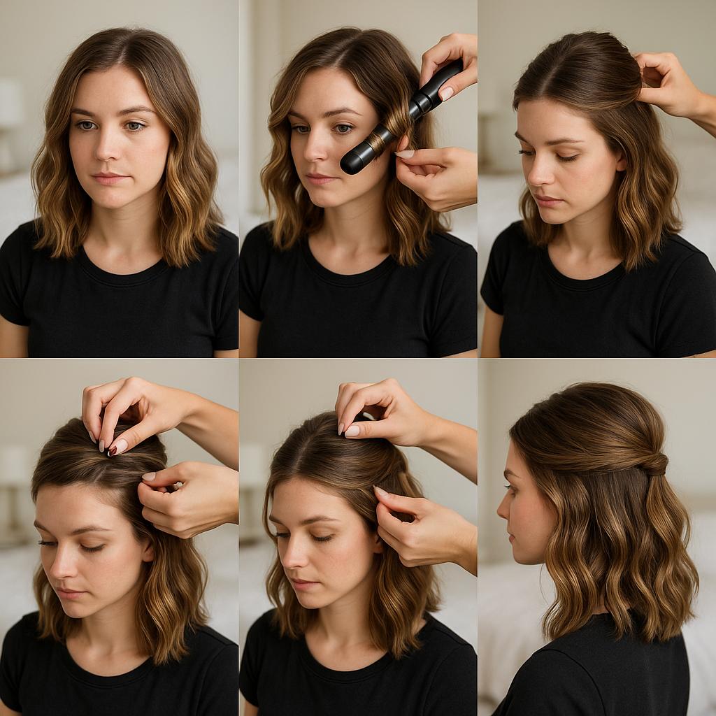 Semi recogido con ondas naturales