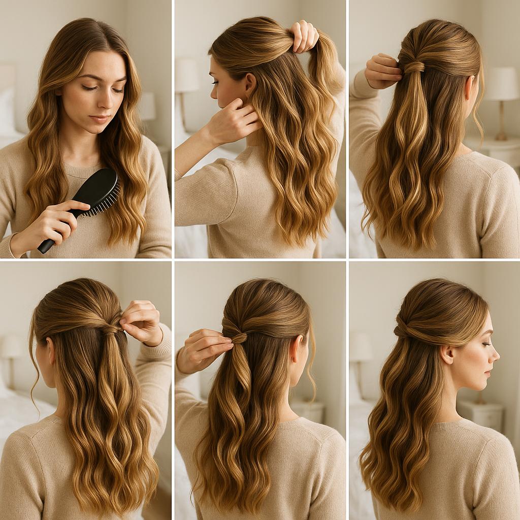 Semi recogido con ondas suaves