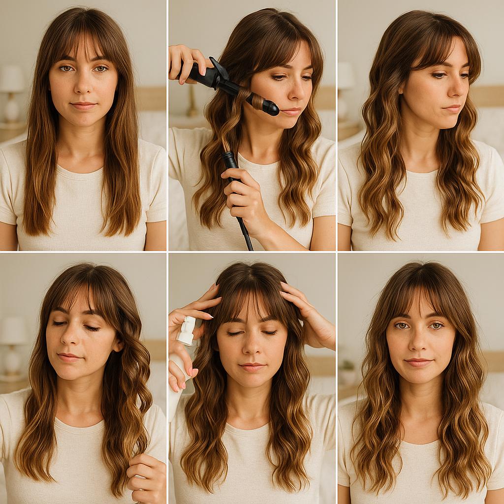 Flequillo despeinado con ondas playeras