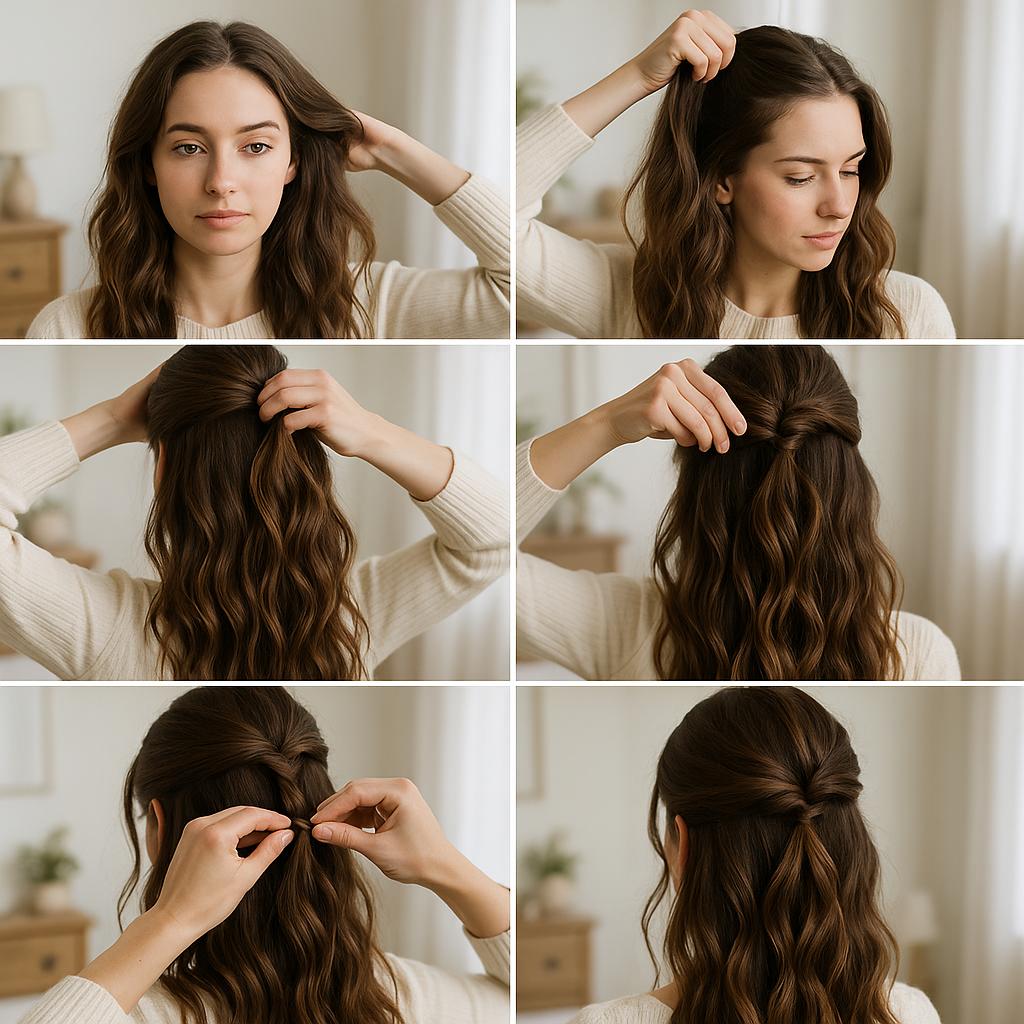 Semi recogido con ondas naturales