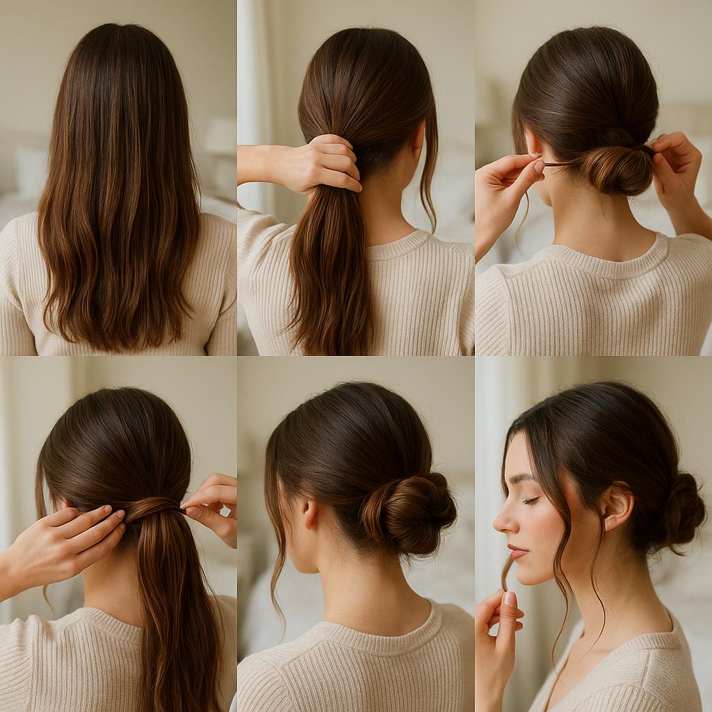 Moño desenfadado con mechones sueltos
