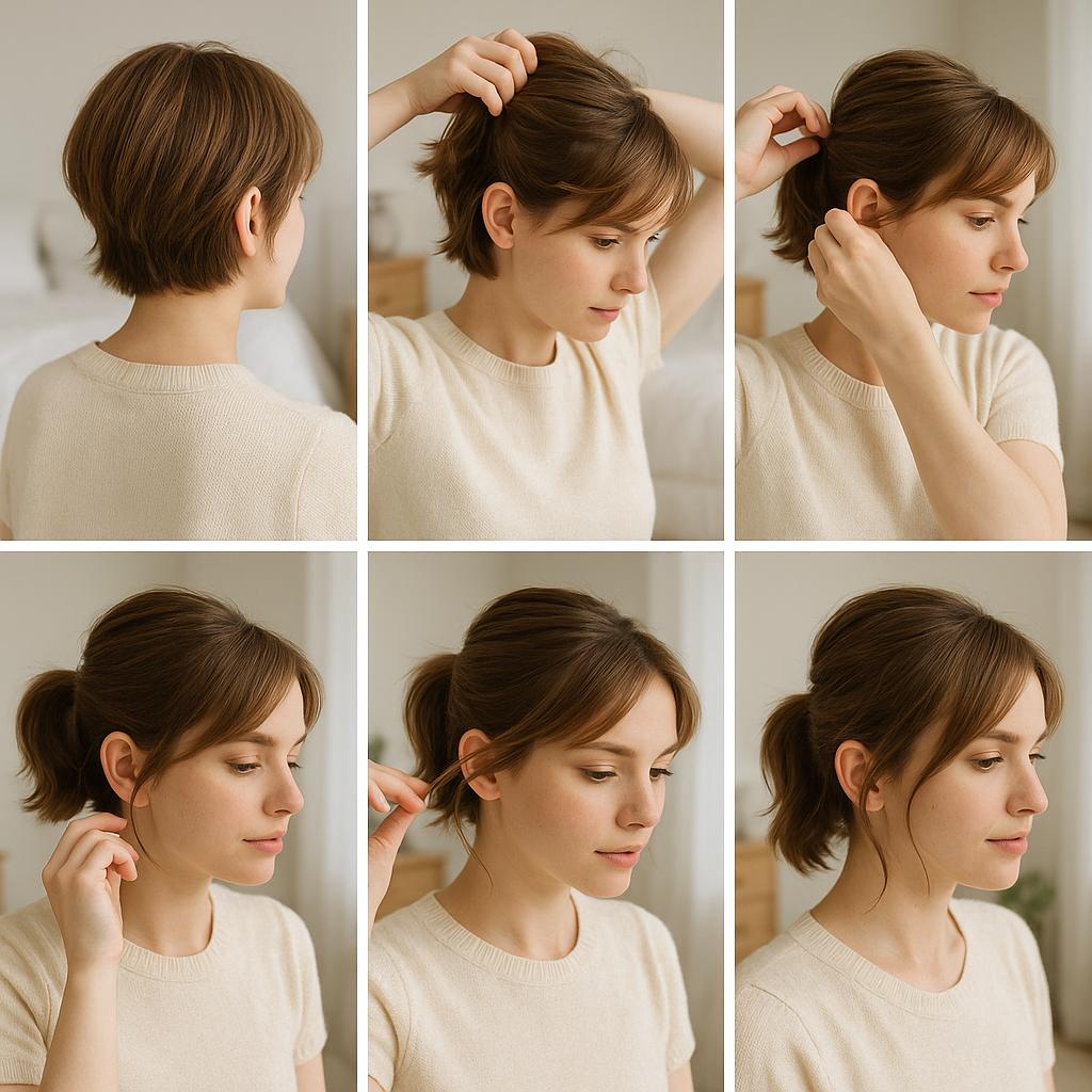 Media cola con mechones sueltos