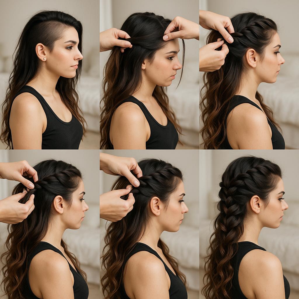 Trenza francesa con rizos desenfadados