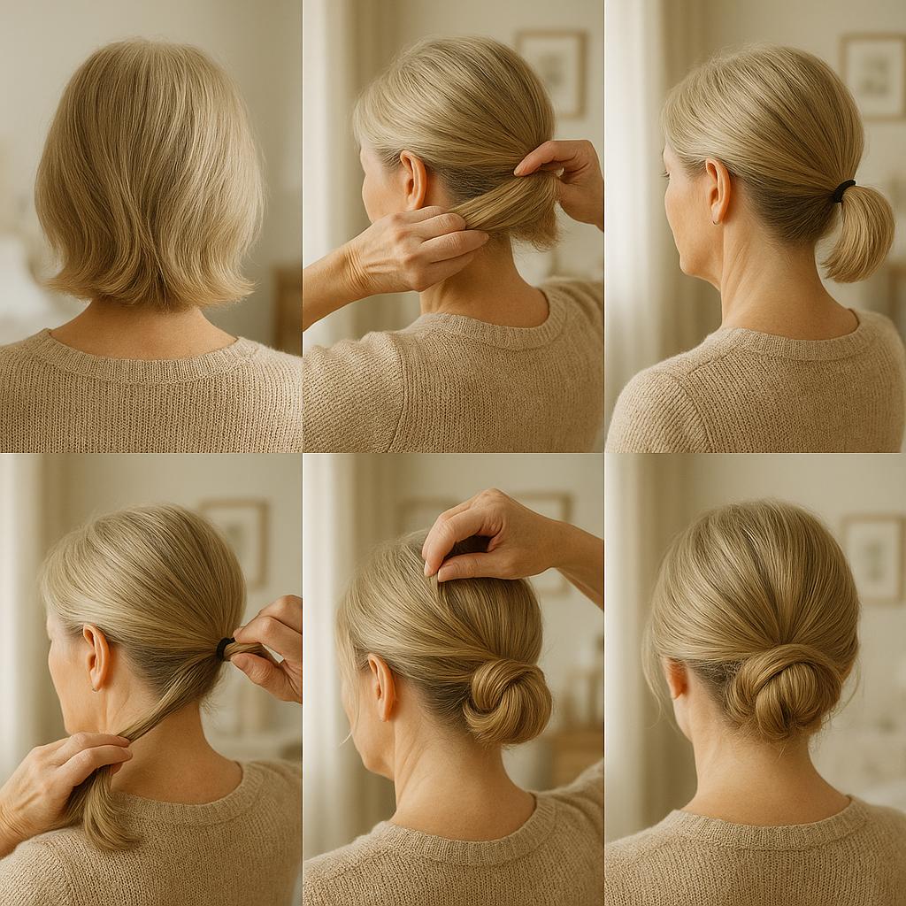 Moño bajo desenfadado