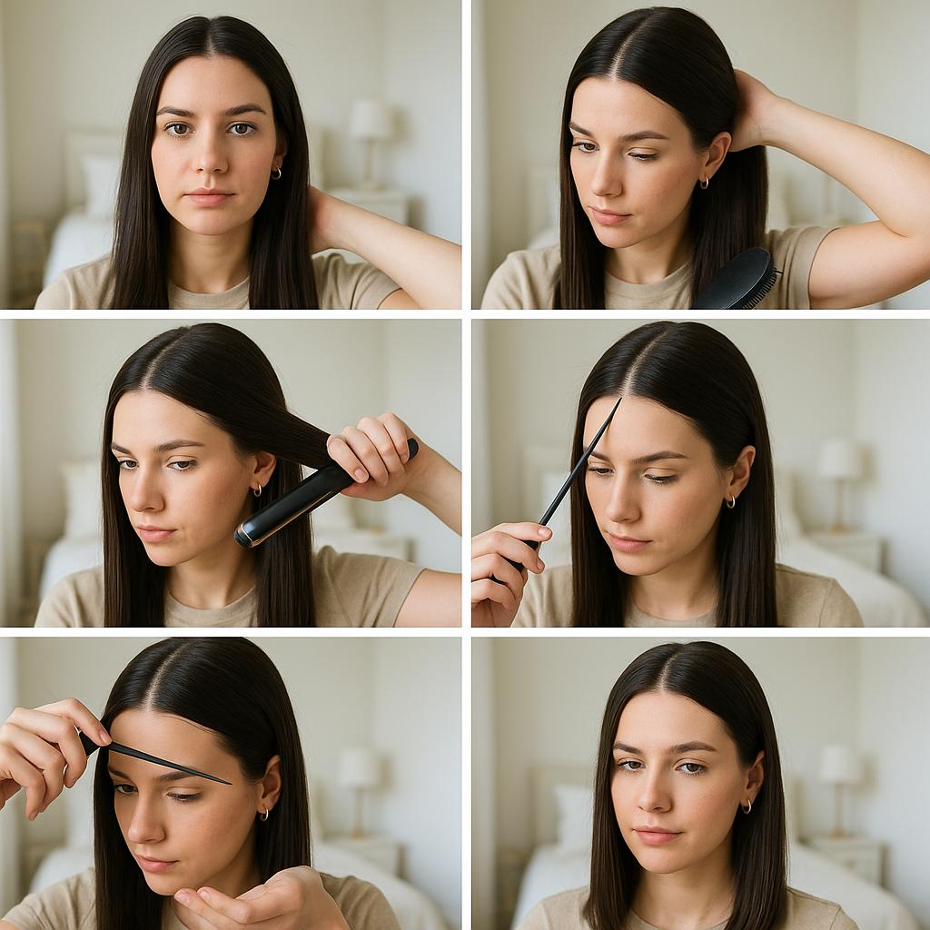 Sleek lob con raya al medio