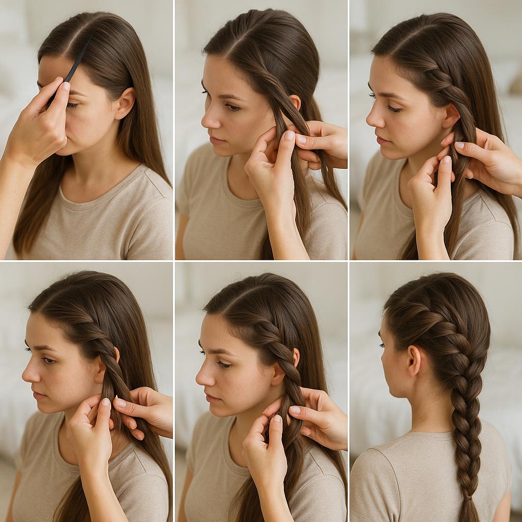 Trenza de raíz con efecto zigzag