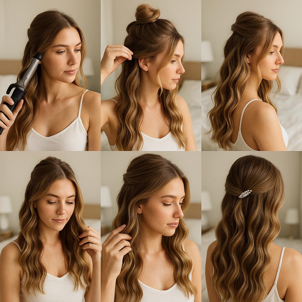 Ondas sueltas con accesorio brillante