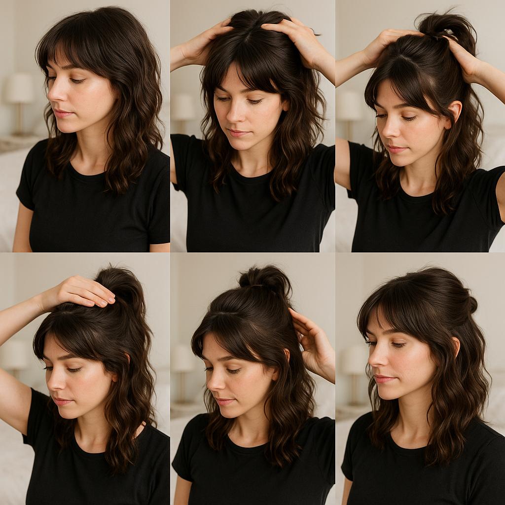 Semi recogido con ondas naturales