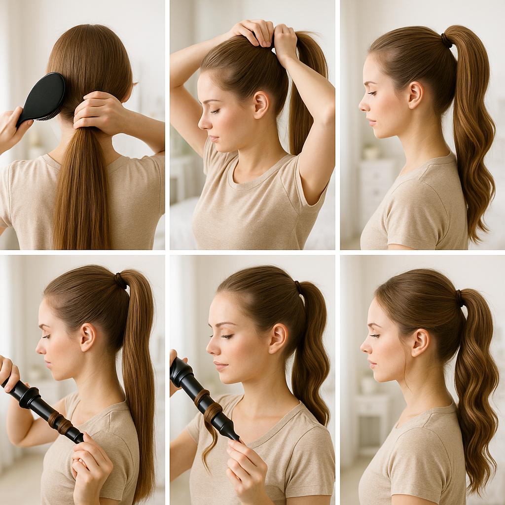 Cola de caballo con ondas suaves