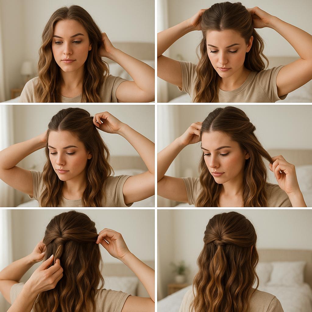 Semi recogido con ondas naturales