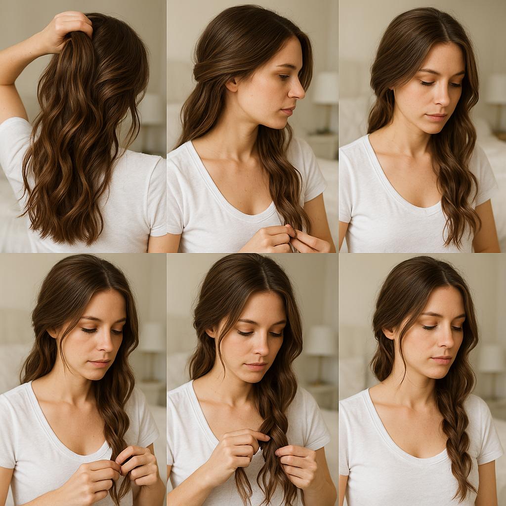 Trenza lateral suelta con mechones sueltos