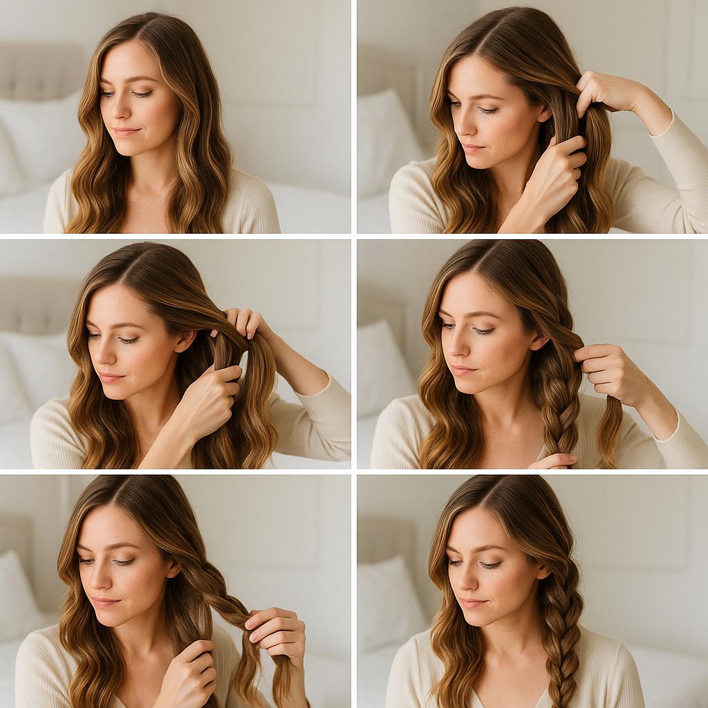 Trenza de lado con ondas suaves
