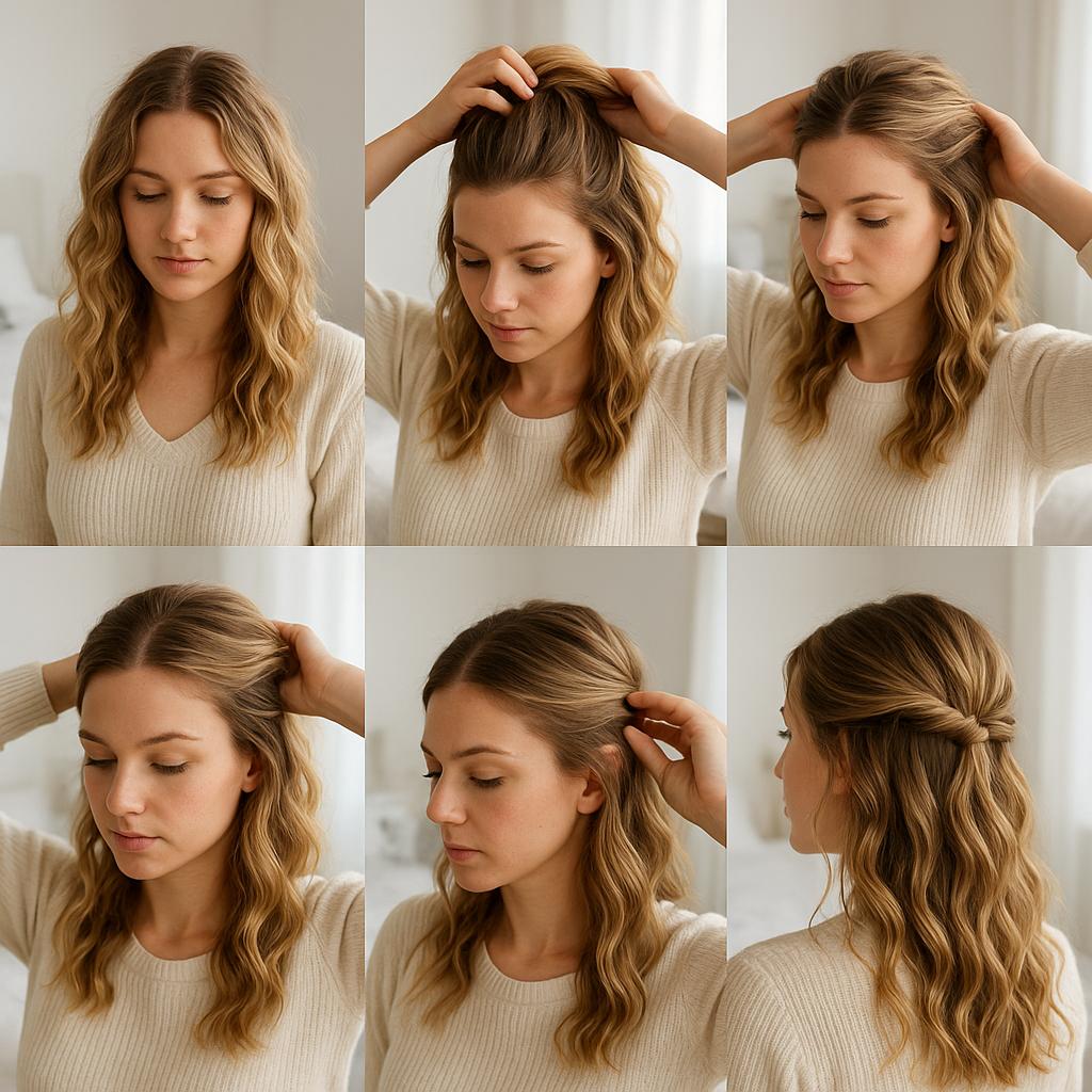 Semi recogido con ondas naturales