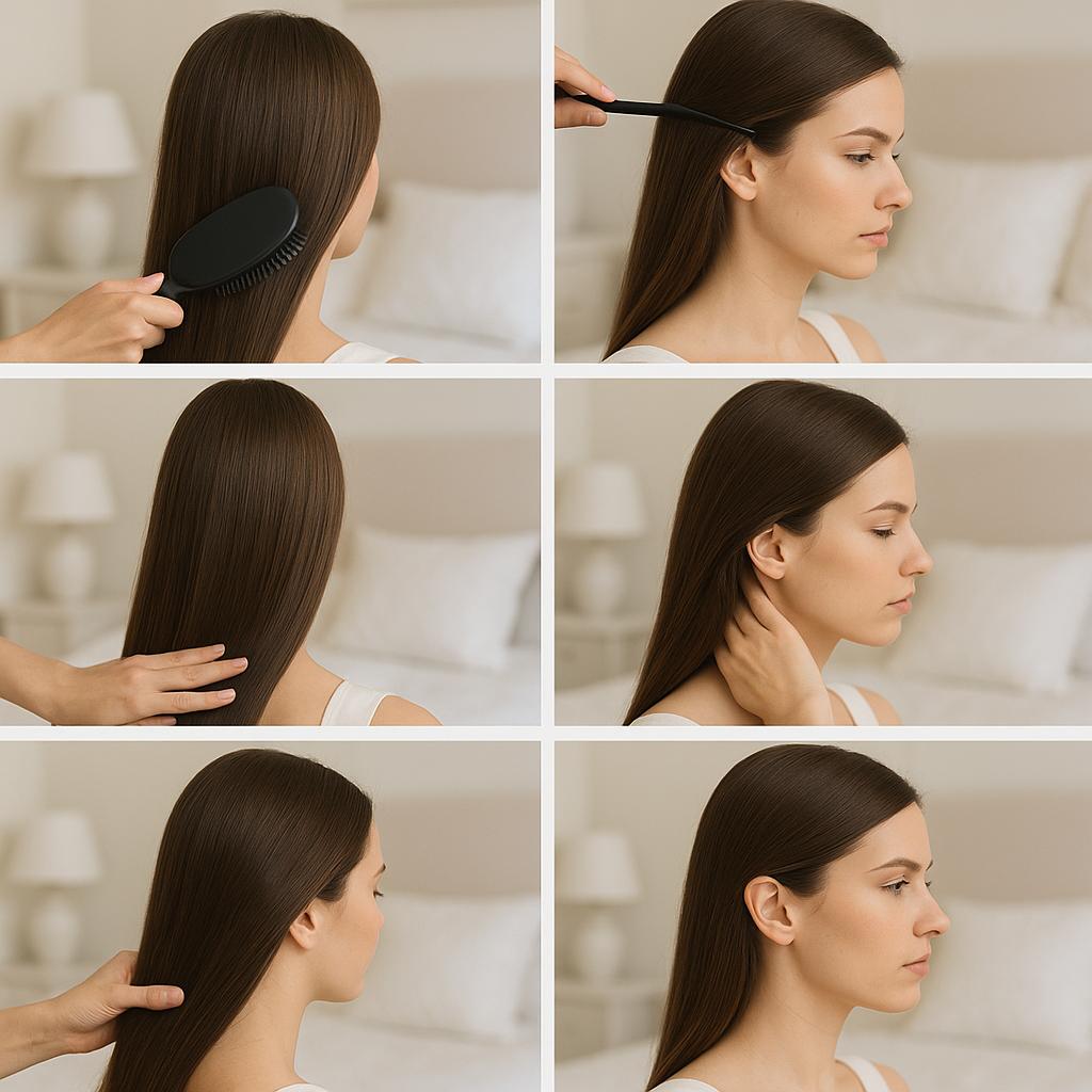 Peinado liso con tocado minimalista