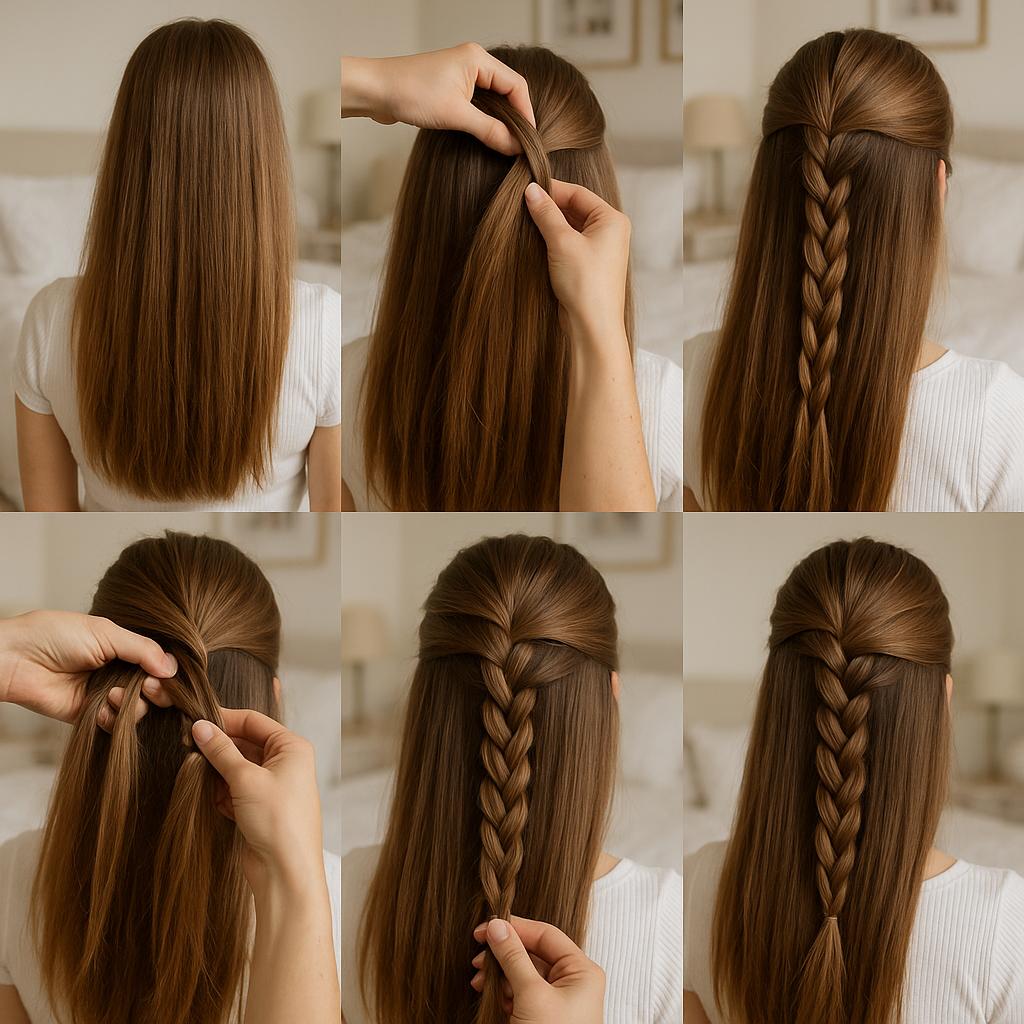 Semi recogido con trenza de raíz