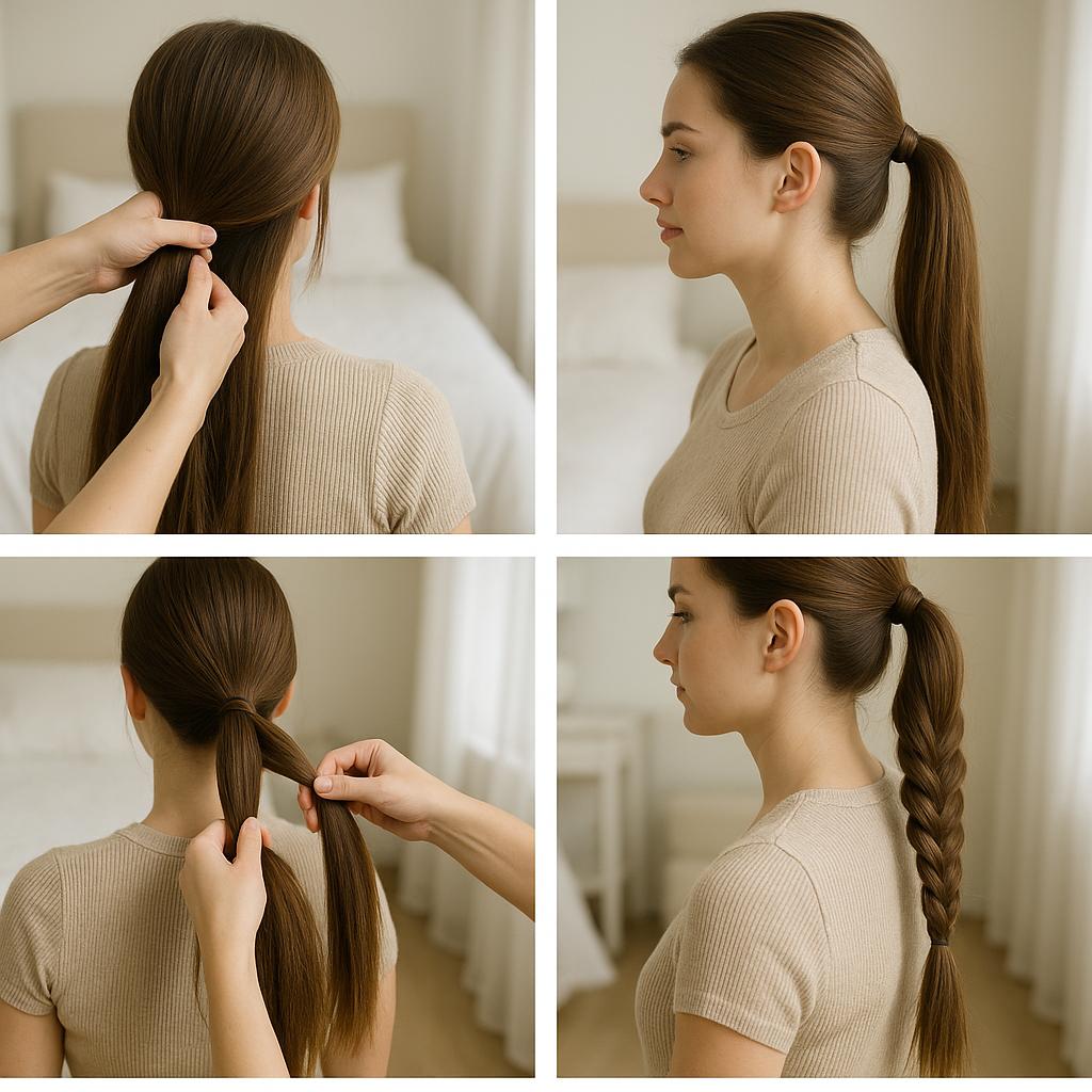 Media coleta con trenza de espiga