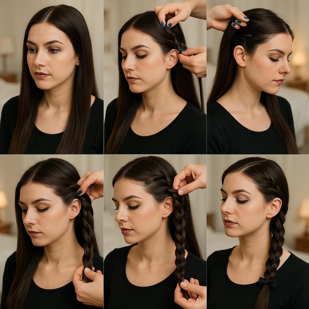 Trenza de lado con toques góticos