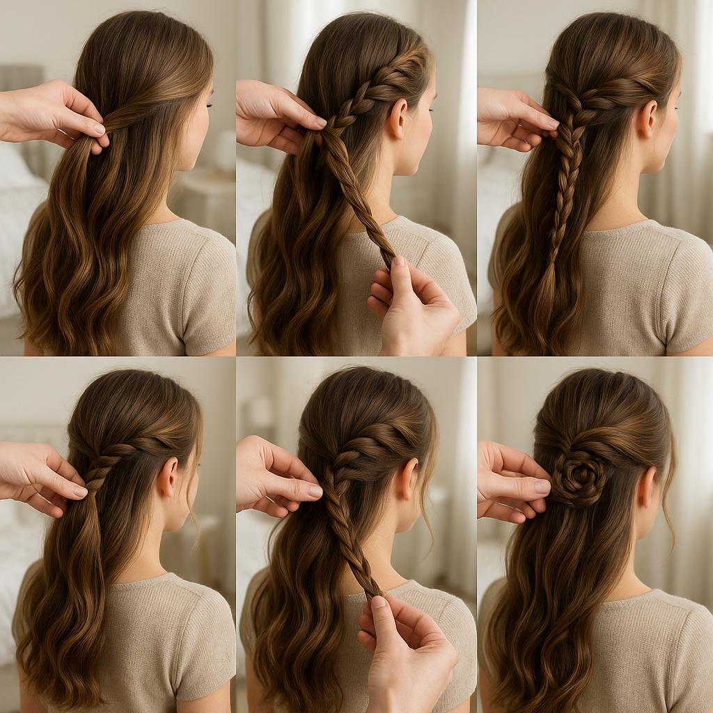 Semi recogido con trenza espiral