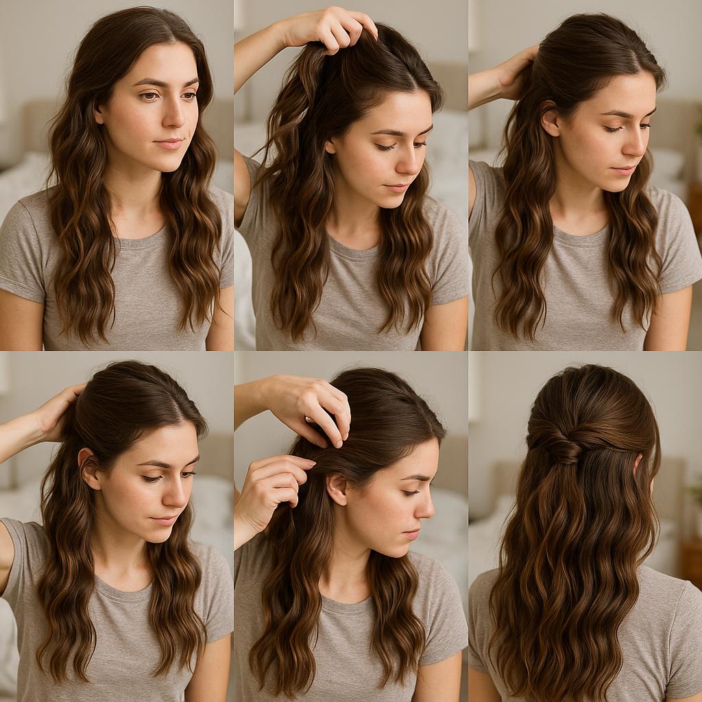 Semi recogido con ondas naturales