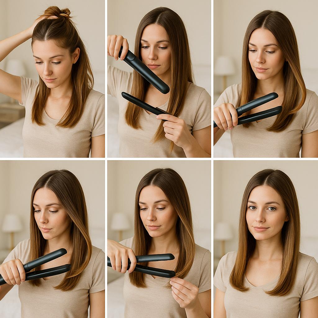 Cabello suelto con puntas hacia adentro