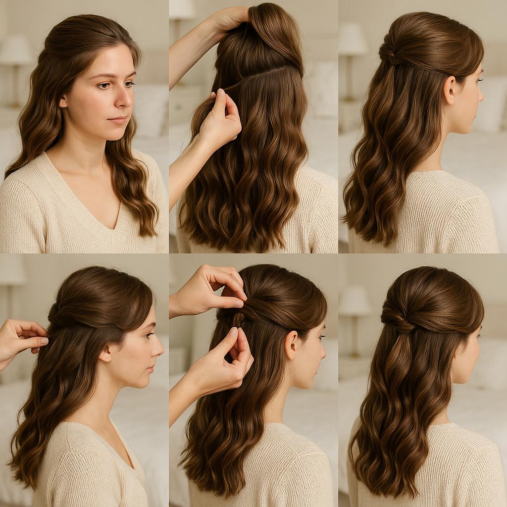 Semi recogido con ondas románticas